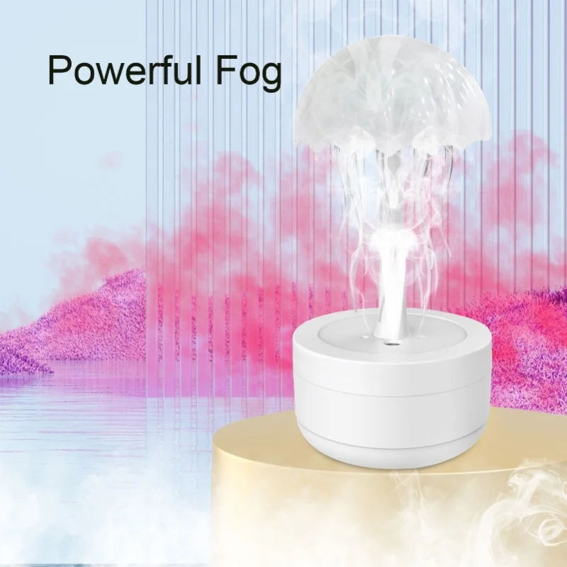 LED Color Rotating Jellyfish Humidifier Night Light Essential Oil Diffuser 300ml For Hotel Office Bedroom