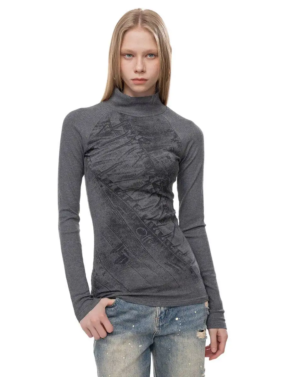 المرأة قاعدة طبقة طويلة الأكمام تي شيرت شبكة صيد السمك كم المحاصيل الأعلى القوطية الجوف خارج أسود مثير سليم الرقص تي شيرت للنساء