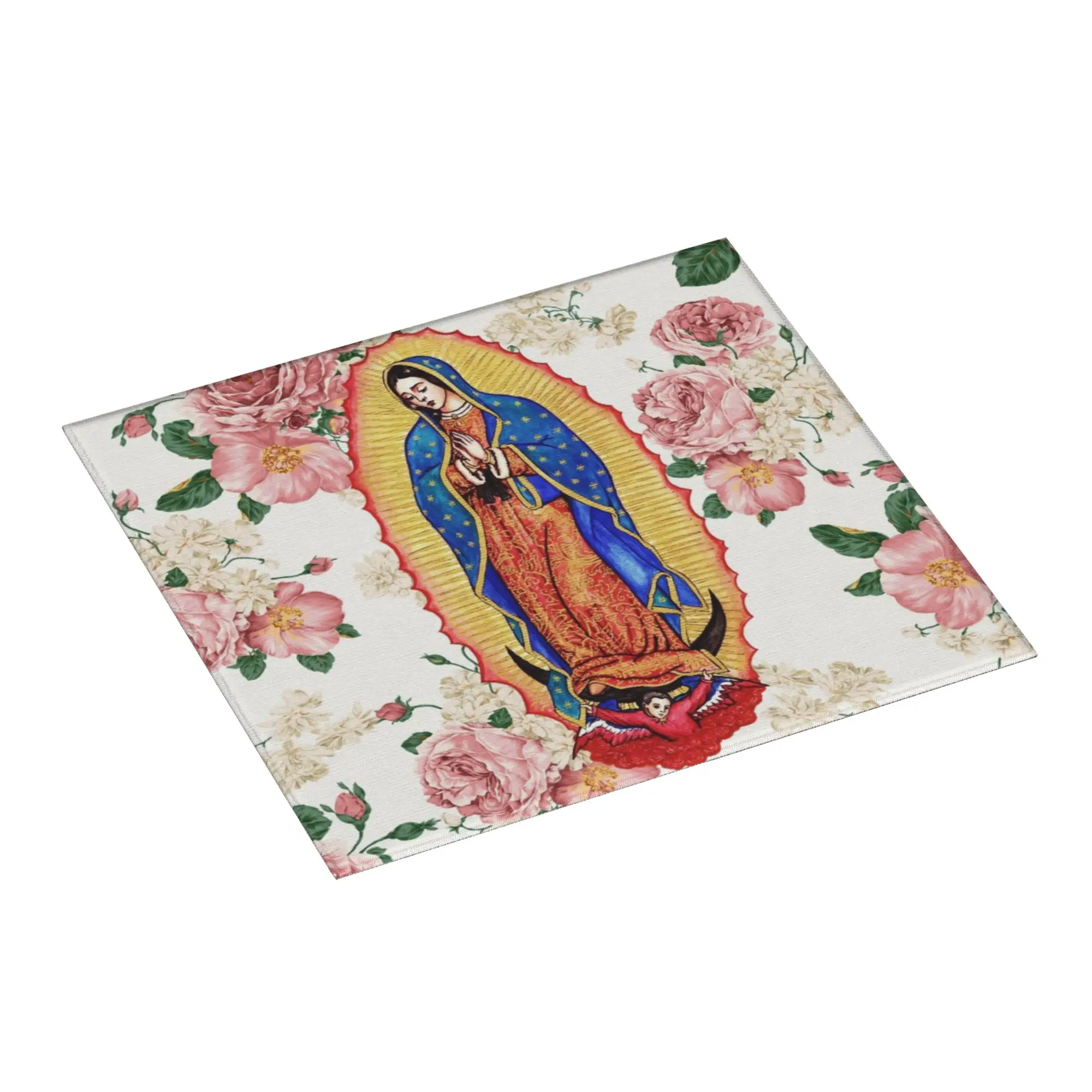 Virgin of Guadalupe Drying Mat For Kitchen Waterproof Non‑Slip Mexico Catholic Virgin Mary Bathroom Countertop Protector Mat