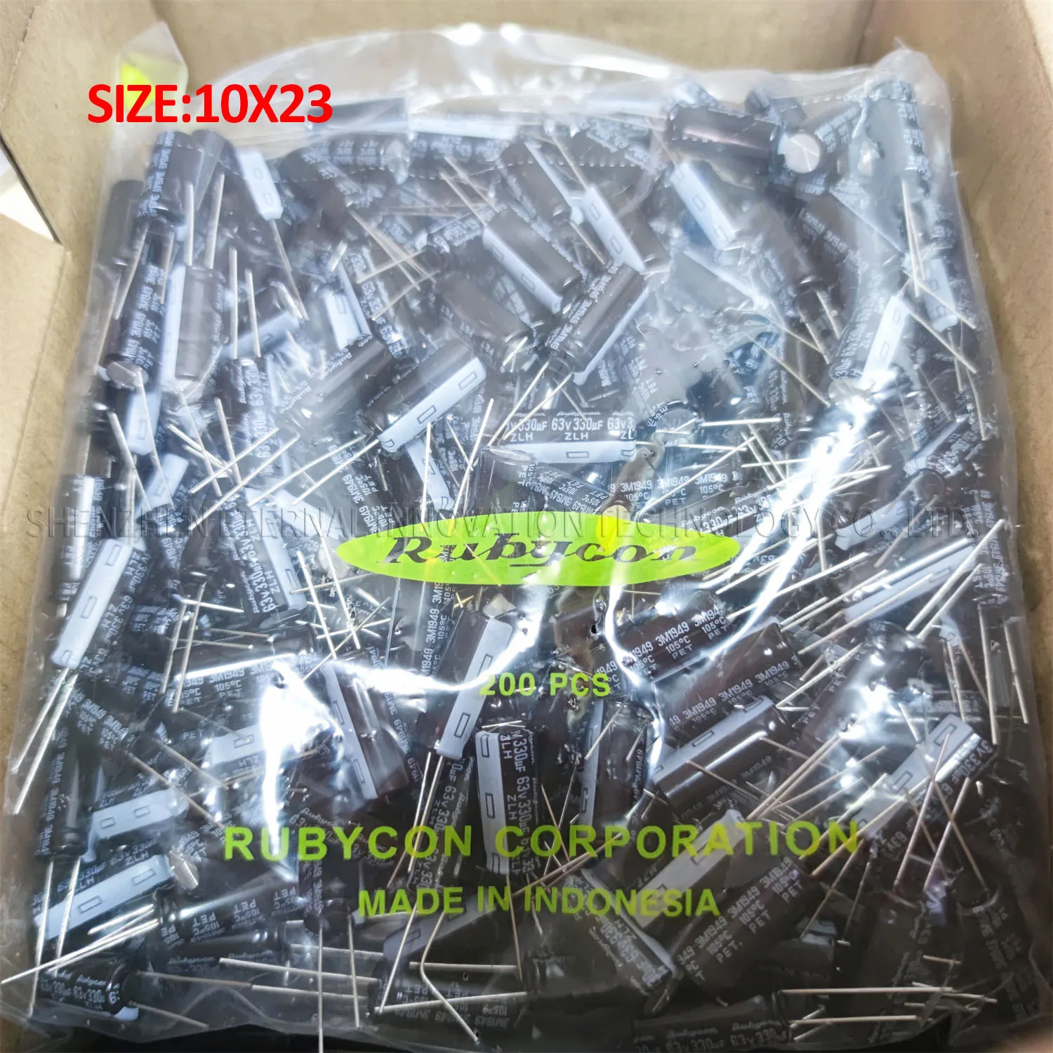 100PCS 63V330UF ZLH 10X23 ทับทิมยาวยี่ห้อใหม่ความต้านทานต่ํา Electrolytic Capacitor