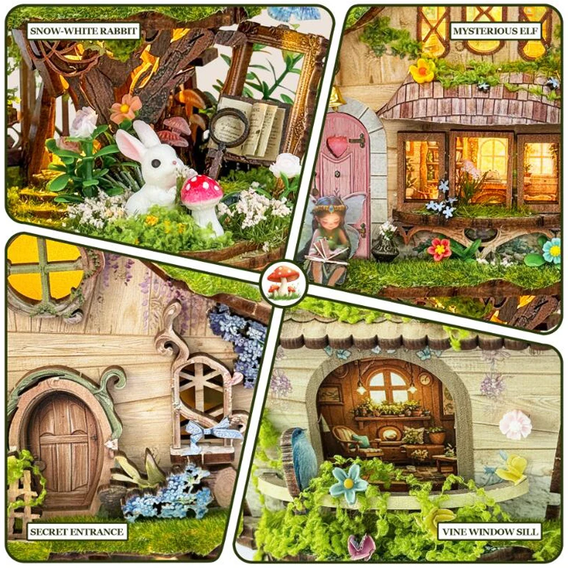 مجموعة نماذج بيت شجرة الغابات من OUZEY - مجموعة ألغاز خشبية ثلاثية الأبعاد، هدية تزيين منزلية مبتكرة لمحبي الطبيعة #4