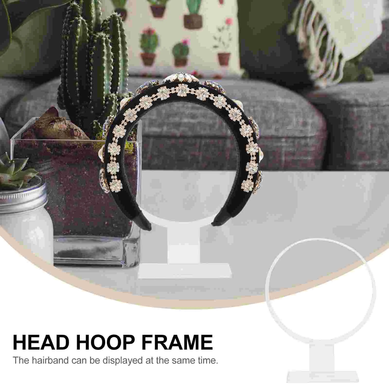 

Headband Bandana Round Hairband Display Rack Stand Bracket Acrylic Headpiece Holder Headdress Shelf