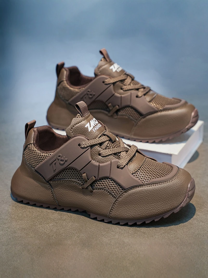 

Men's Summer Breathable Mesh Sports Shoes Shock Absorption Heightening Dad Running Shoes Youth Casual Outdoor Low Top Rubber ...
