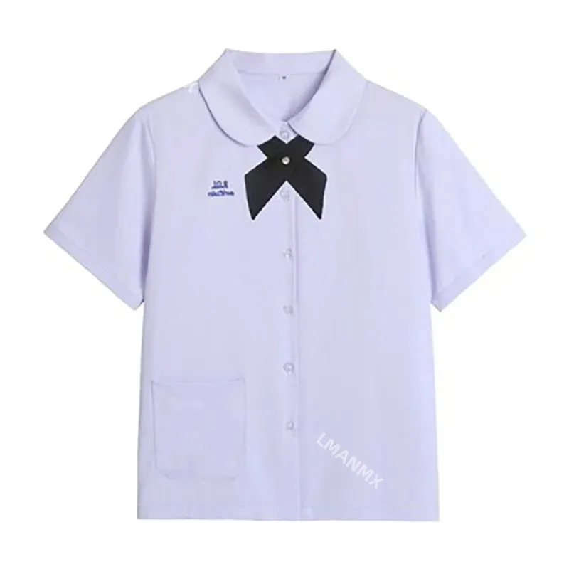 Women Girls JK Uniform Thai Style School Uniforms Seifuku Short Sleeve Embroidered Shirt Three-piece Set Pleated Skirt Student