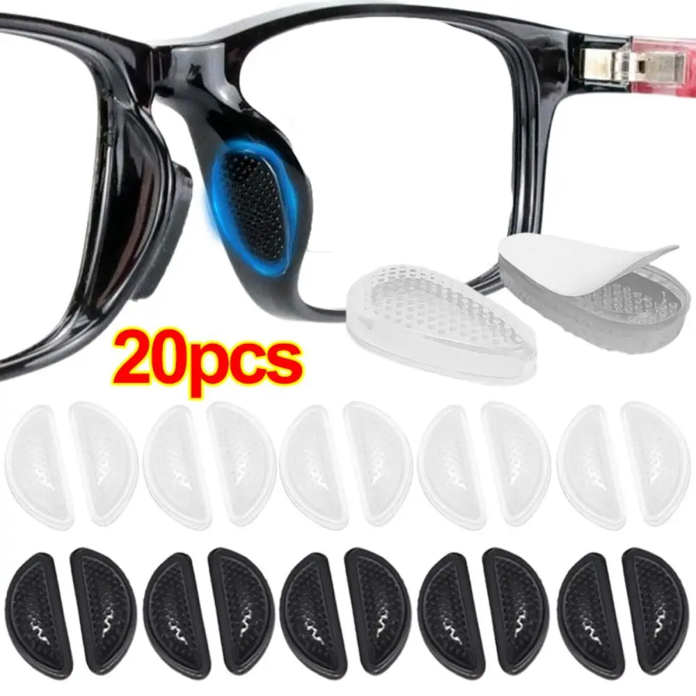 10 Pairs Silicone Nasal Supports Invisible Adhesive Sticker Glasses Nose Pads Transparent Anti-Slip Nose Holder Nose Pad