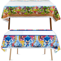 1pcs/lot Happy Birthday Party Table Cover Baby Shower Decorations Sonic Hedgehog Theme Kids Boys Favors Plastic Tablecloth