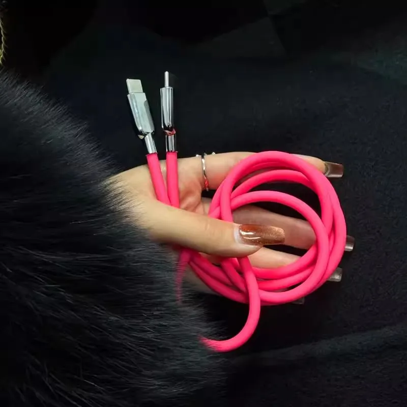 240W Dual Type-c Silicone Data Cable for Apple iPhone 16px Laptop PD Fast Charging iPadPro - Image 5