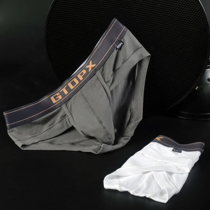 2pcs/pack GTOPXMAN Mens Modal Underwear Big U Pouch Breathable Sexy Briefs Comfortable Low Rise Underpants Slips Soft Panties