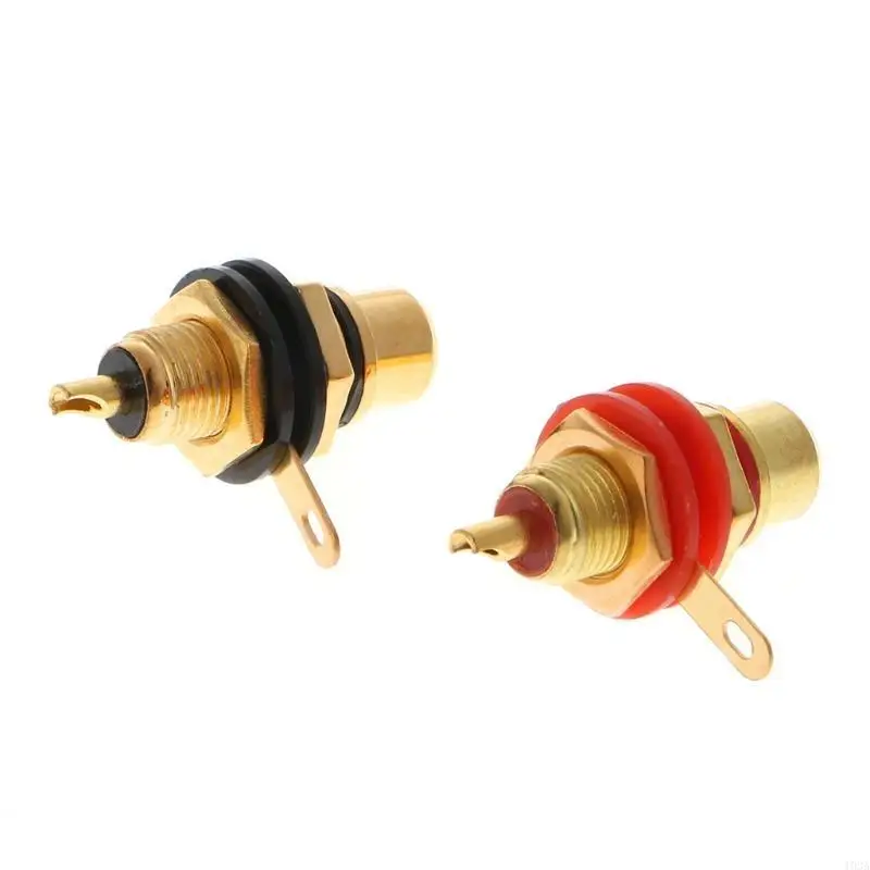193A 1 Pair RCA Female Socket Connector Chassis Panel Mount Adapter o Terminal