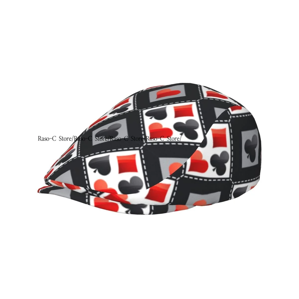 Spring Summer Adult Flat Cap Poker Background Unisex Newsboy Ivy Cap Light Thin Forward Beret Outdoor Hat
