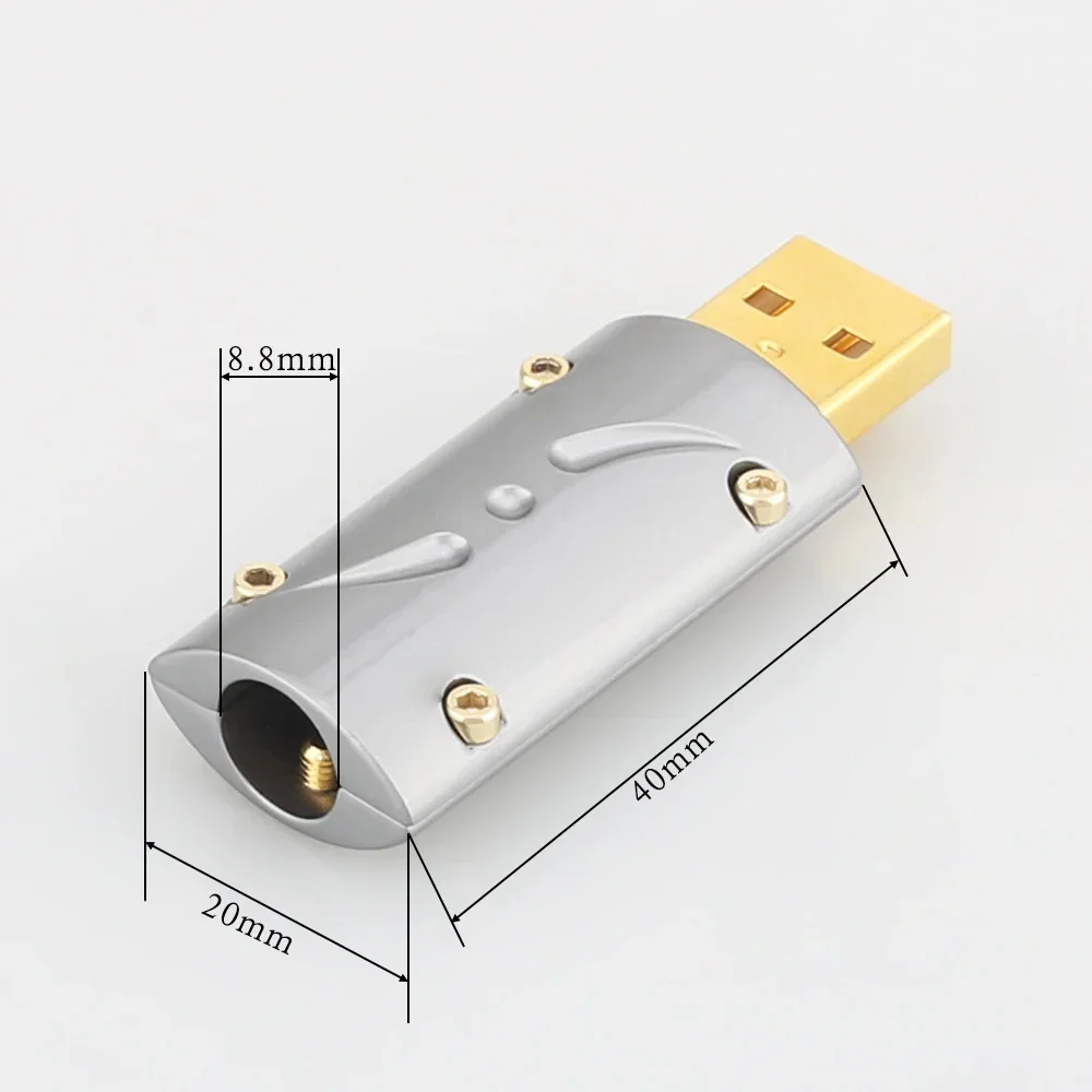 High quality Viborg UA201 UB201 HI-END 24K Gold Plated USB2.0 Plug USB A Connector DIY Hi Fi USB Cable Gold Plated Bronze USB