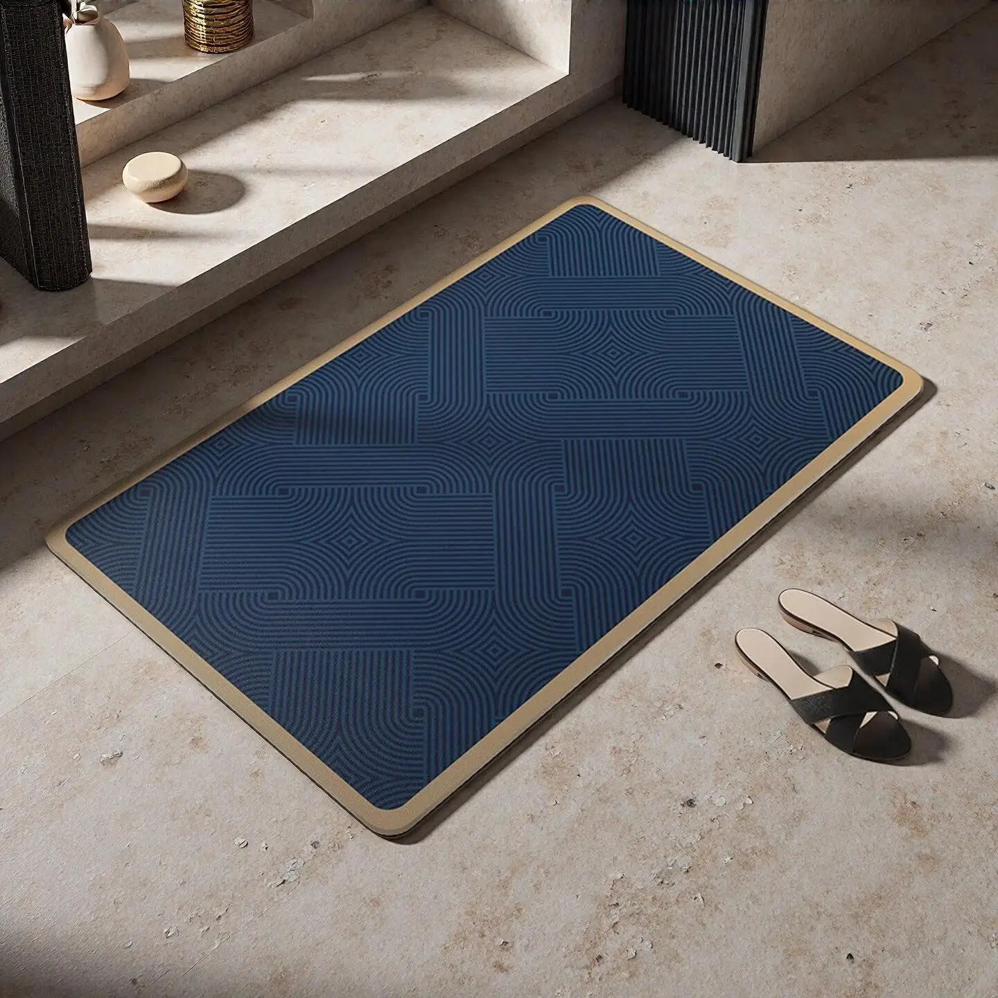 

Modern Minimalist Anti-Slip Floor Mat Water-Absorbent Quick-Drying Wear-Resistant Soft Pad for Bathroom Entry Door