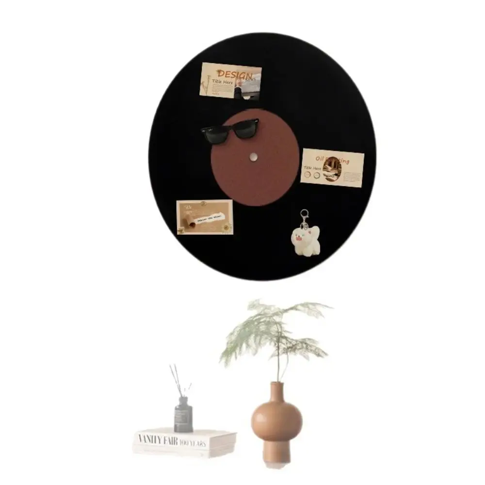 Round Record Pattern Felt Wall Panel Does Not Hurt Wall Music Wall Decoration Photo Wall Sticker Storage Board