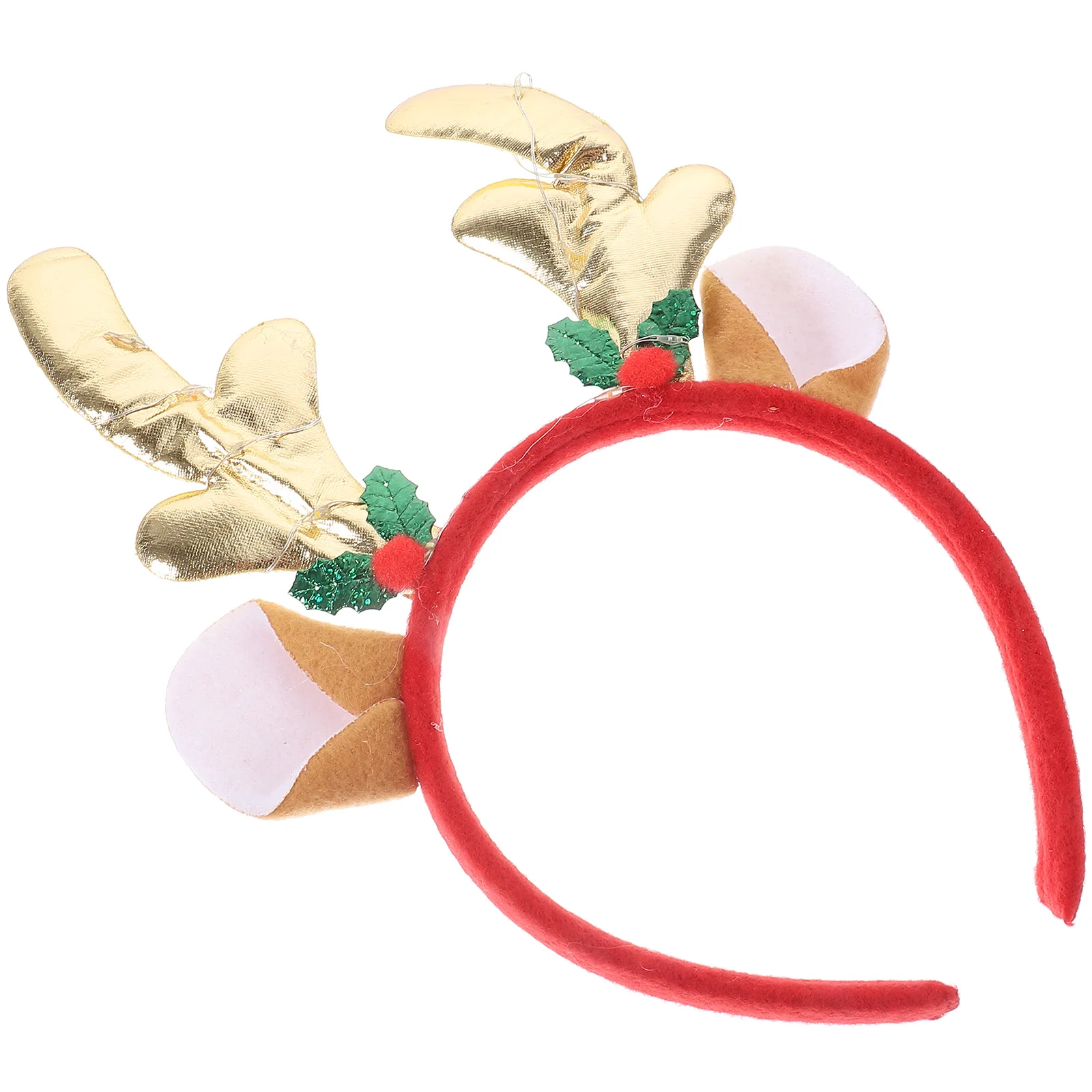 

Christmas Glow Headb Hair Accessories Golden Non Woven Fabric Xmas Party Reusable Photos Prop Holiday Decorative