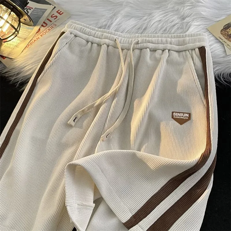 2023 Summer Casual Shorts For Men American Retro Loose Straight Short Pants Fashion Strip Contrasting Color gym shorts