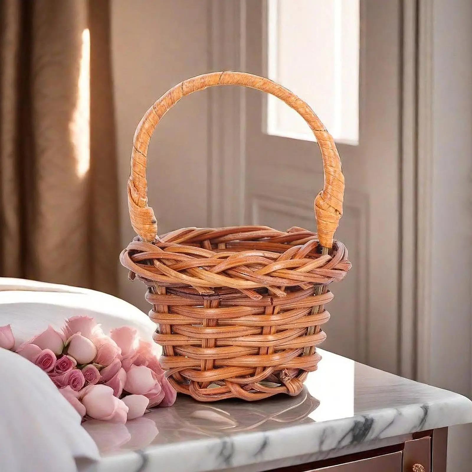 

10 шт., тканая корзина, портативное украшение, сбор яиц, пустая свадебная корзина для хранения подарков, кукольный домик, детская игрушка, детский душ