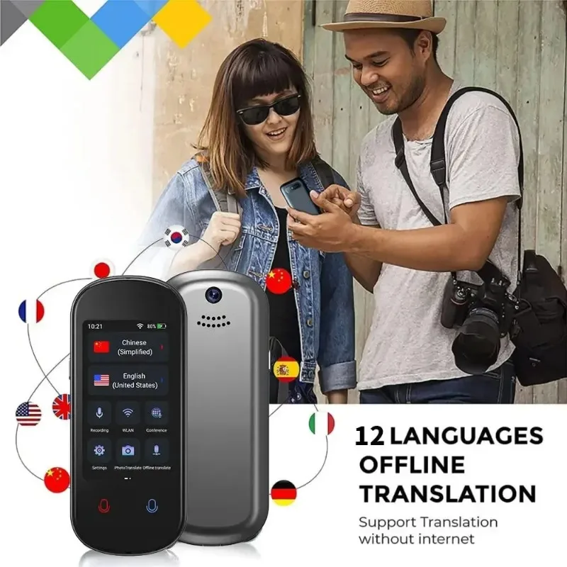 2024 New Smart Translator Voice Multi 138 Languages Portable Support WiFi Full 3D Touch Screen Photo Offline Record Translation