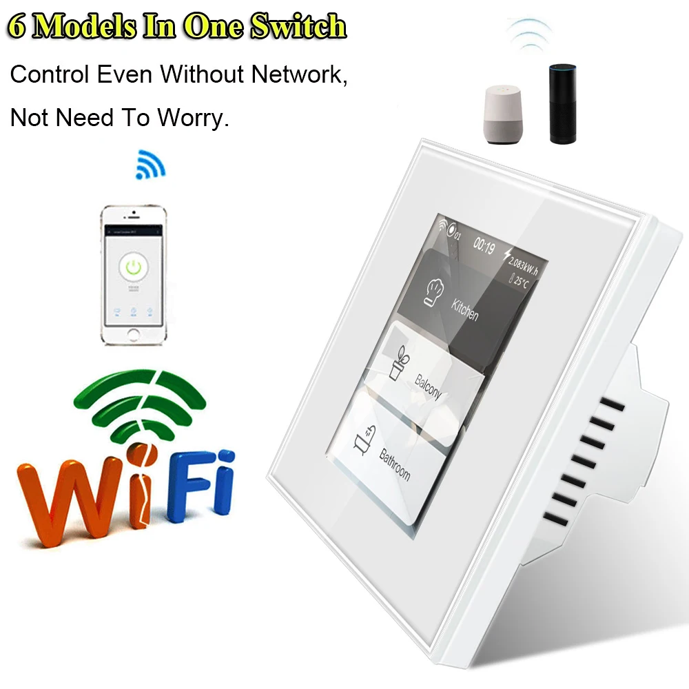 Homekit Touch Light Switch 5 In1 WiFi APP Remote Control Alexa & Google Home Lanbon L8 Smart Switch