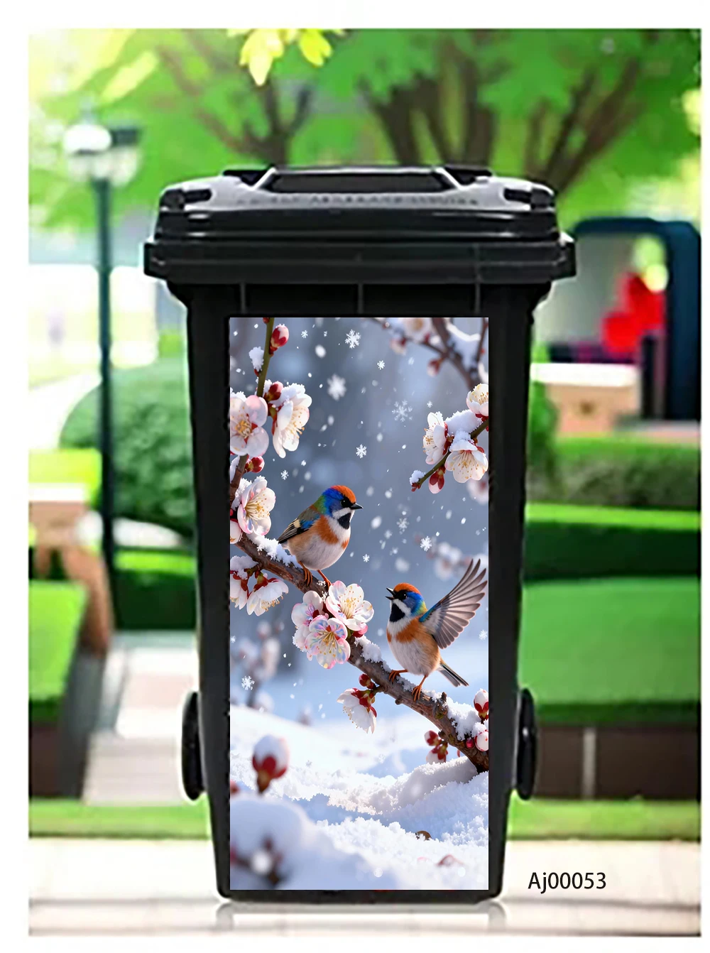 Stylish Vogue Cat Fashion Trash Can Sticker, Cool Cat with Sunglasses Design Waterproof Outdoor Garbage Bin Decor