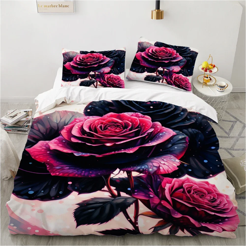 

3D Floral Printed Bedding Sets Comforter Quilt Bed Cover Duvet Cover Pillow Case 2-3 Pieces Sets Kids Adult Size home Textiles