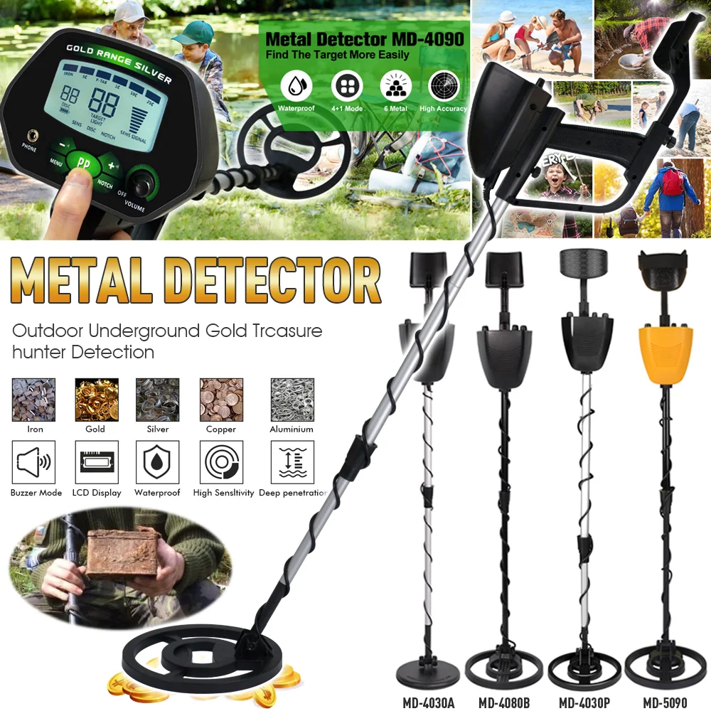 Detector de Metais Dourados Subterrâneo Alta Precisão Impermeável Busca Bobina Seeker Treasure Md4090 Md-4080 Md5090 10 Pcs por Conjunto