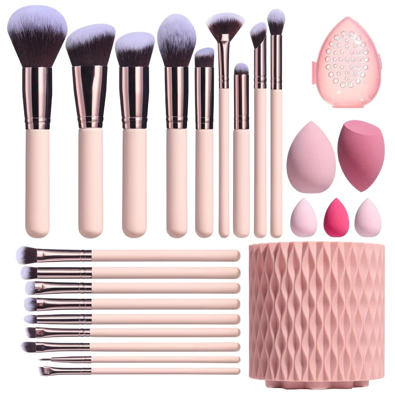 Conjunto completo de pincel de maquiagem, pincel para pó, base, blush, sombra, 18suit, prático