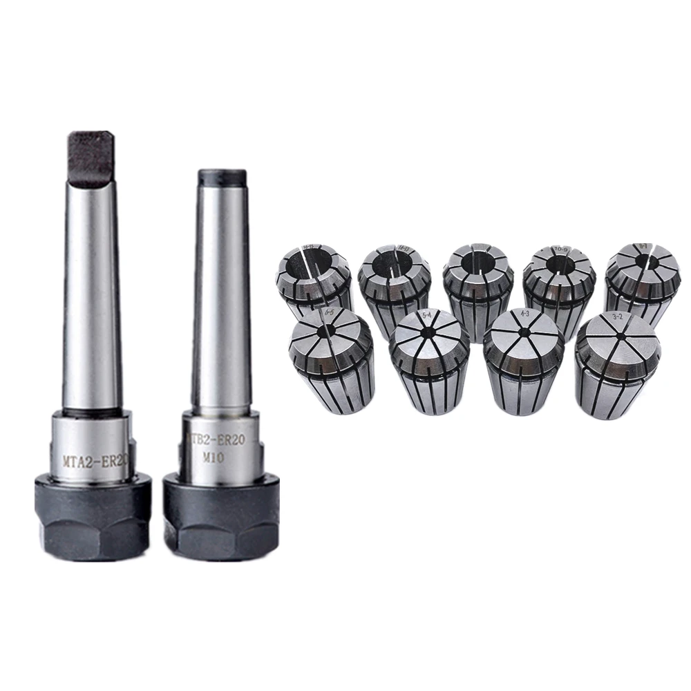 MTA2 MTA3 MTA4 MTB2 MTB3 MTB4 ER16 ER20 ER25 ER32 morse taper tool holder+9pcs Spring Collets For CNC Milling lathe tools