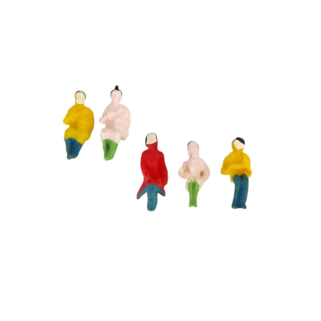 100Pcs 1:100 Painted Seated People Miniatures Street Figures Parts