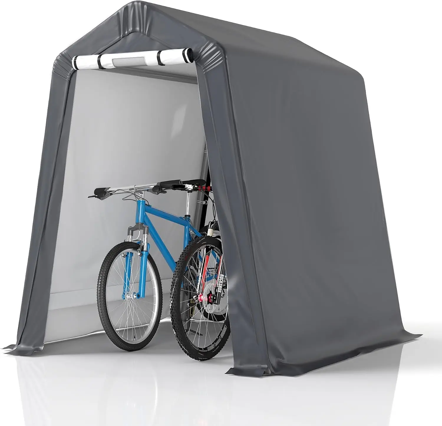 6' x 7' Outdoor Storage Shelter Shed, Gray | Heavy Duty Storage Tent with Roll-up Ventilated Windows, Portable Garage Storage