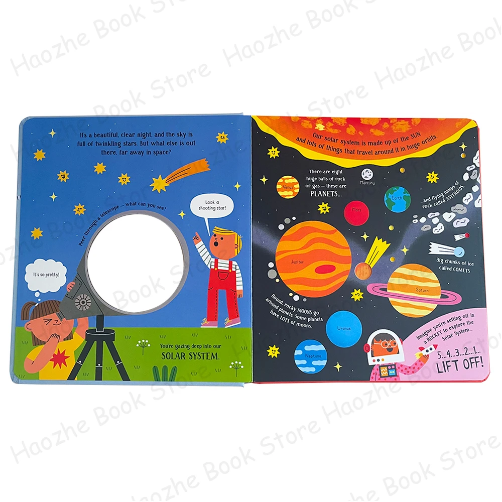 Solar System Usborne Step Inside Science Children Activity English Hardcover Book Space Knowledge Learning Kids Gift Montessori