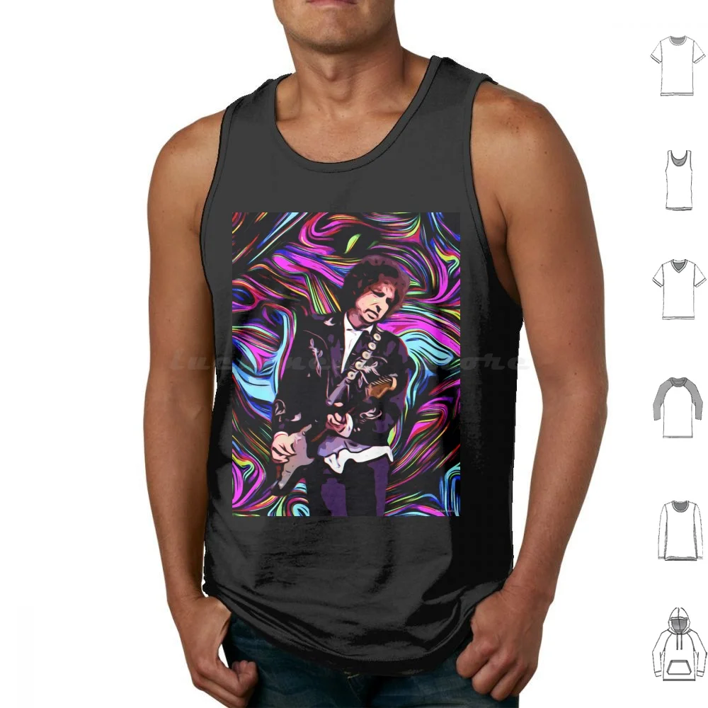 Dylan Tank Tops Print Cotton Bob Dylan And Roll Legend Legend 60s 60s Dylan 60s Band Music Legend Band Singer Music