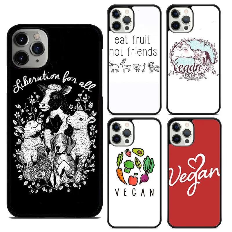 Go Vegan Vegetarians Mobile Celular Phone Cases for iPhone 16 15 SE2020 7 8 Plus for Apple 13 14 11 12 Mini Pro Max fundas