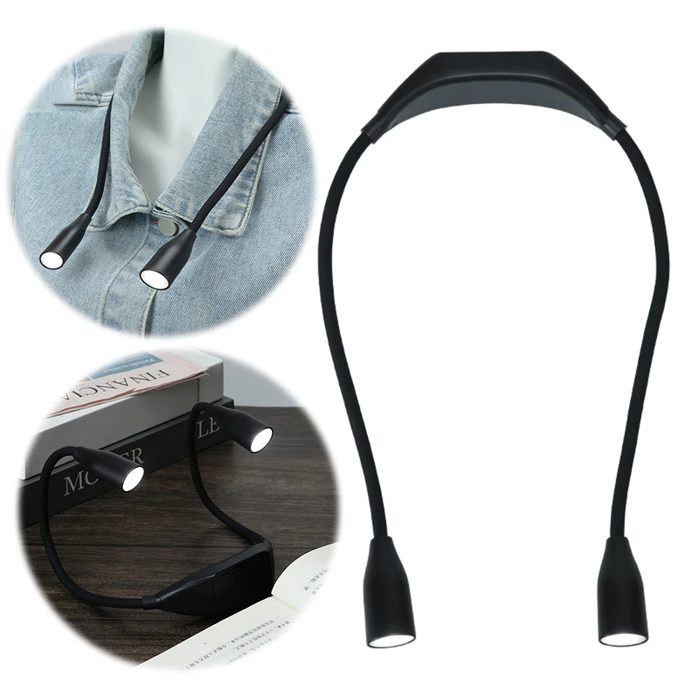 

Book Light LED Neck Lamp Portable Around Collar Light with Flexible Design Adjustable Brightness Battery-Powered 3 Color Lights