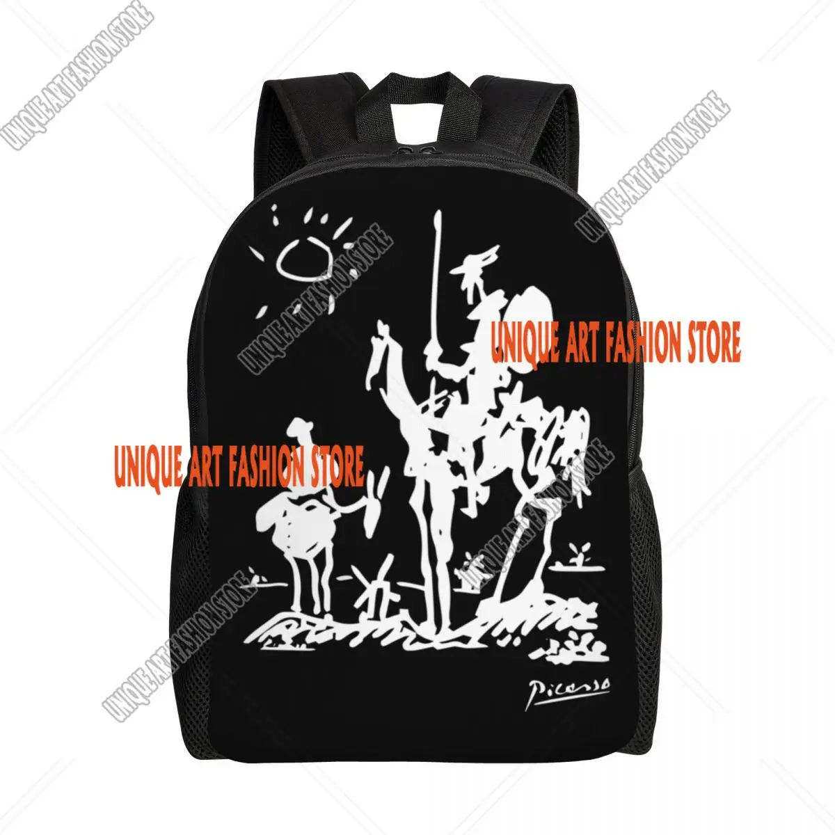 Pablo Picasso Don Quixote Laptop Backpack Men Women Basic Bookbag for College School Students Spanish Artist Bag