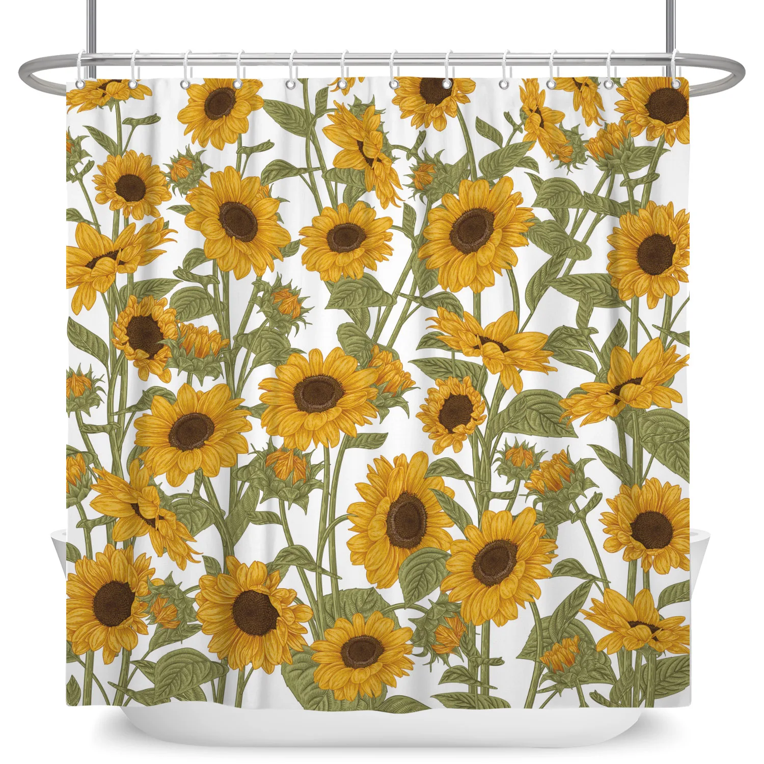 

Весенние красочные цветы занавеска для душа текстура листья растения домашняя ванная комната занавески для ванной водонепроницаемая занавеска для ванны с крючками