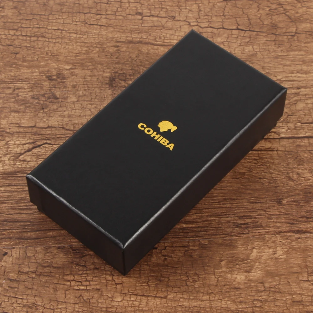 Cohiba Leder Zigarren etui Zedernholz ausgekleidet Humidor Reise Zigarren schachtel 3 Röhren halter mit Geschenk box Verpackung