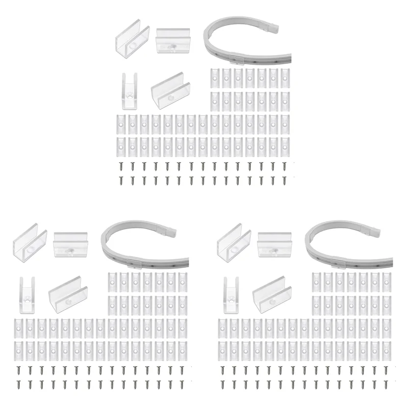 

【B07R】Neon Rope Light Mounting Brackets, 300PCS Neon Lights Install Fixing Clips Accessories For 6X12mm LED Neon Flex Strip