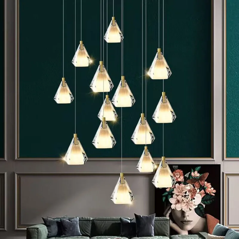 Luxury Modern Chandelier Living Room Decor Dining Indoor Lighting Fixture Kitchen Bedroom Creative Loft Crystal Led Hanging Lamp