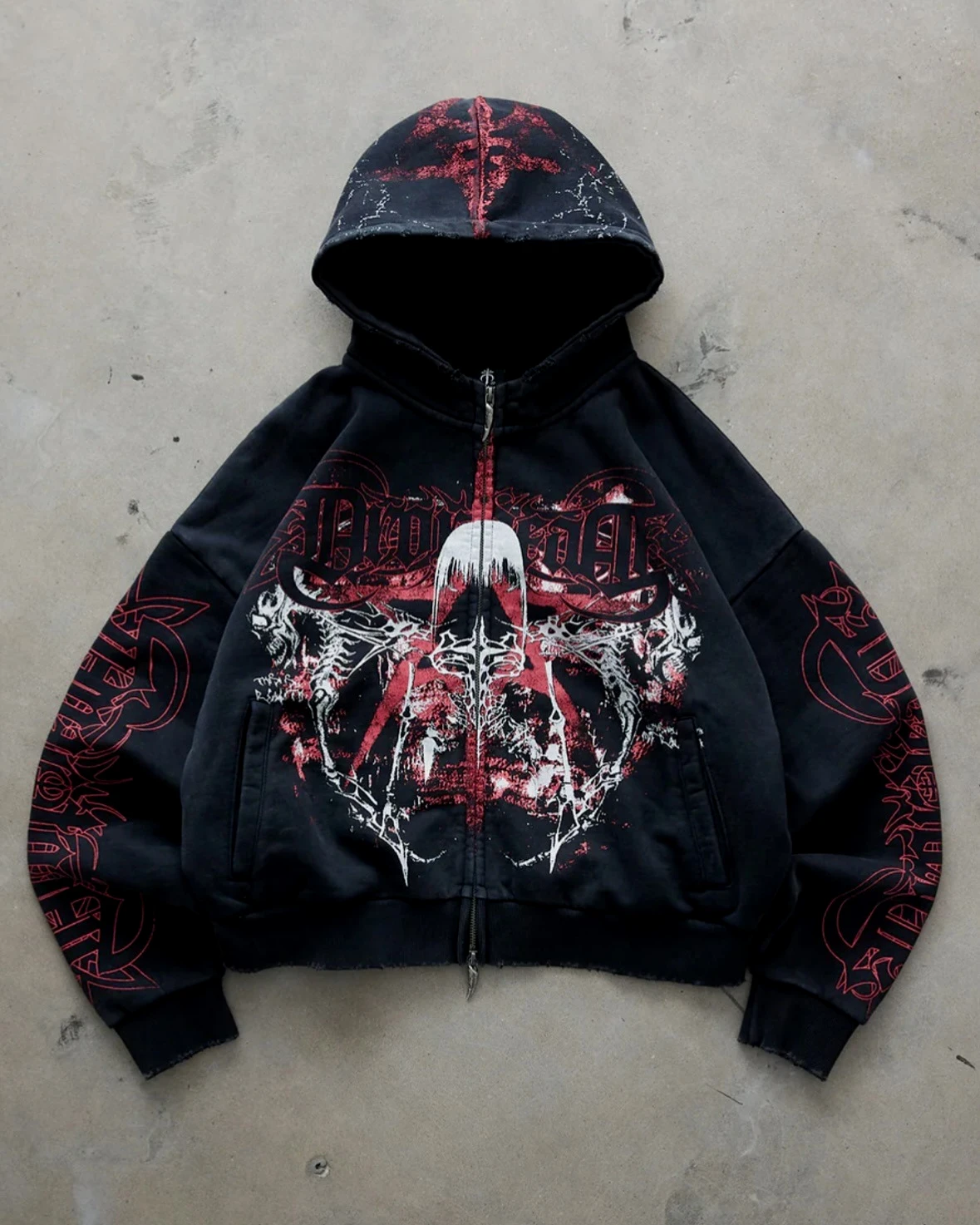 

Толстовка с принтом кибер-ангела в готическом стиле Y2K на молнии с пламенными буквами, уличная одежда, пуловер большого размера, толстовка для мужчин и женщин, повседневная мода