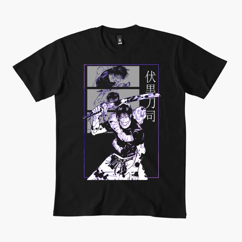 

0309 Toji Fushiguro Anime T shirt Jujutsu Kaisen Manga Men's print Graphic Tee Shirt 100% cotton Y2K clothes All size tops S-6XL