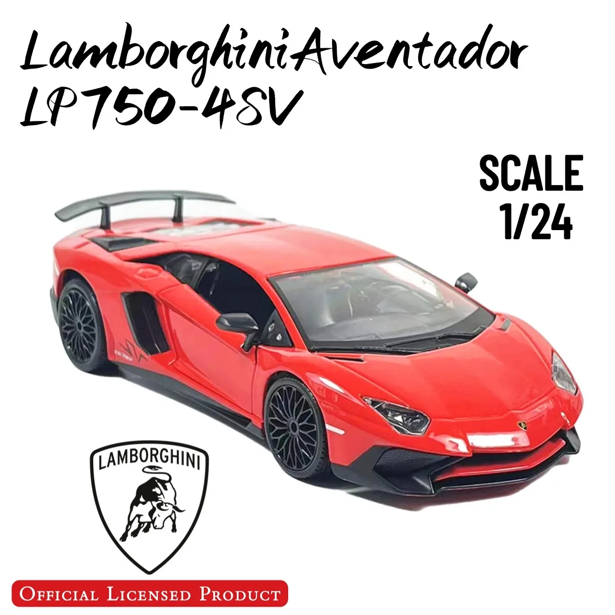 

1:24 Lamborghini Aventador LP 750-4 SV Car Model Replica Home Office Interior Decor Scale Miniature Art Collection Gift Boy Toy