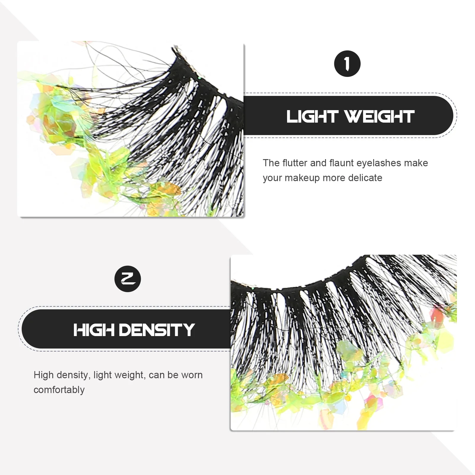 3D الرموش الصناعية الترتر تصميم طويلة الأمد مجعد جلدة للنساء حزب العين اكسسوارات ماكياج ديكور #1