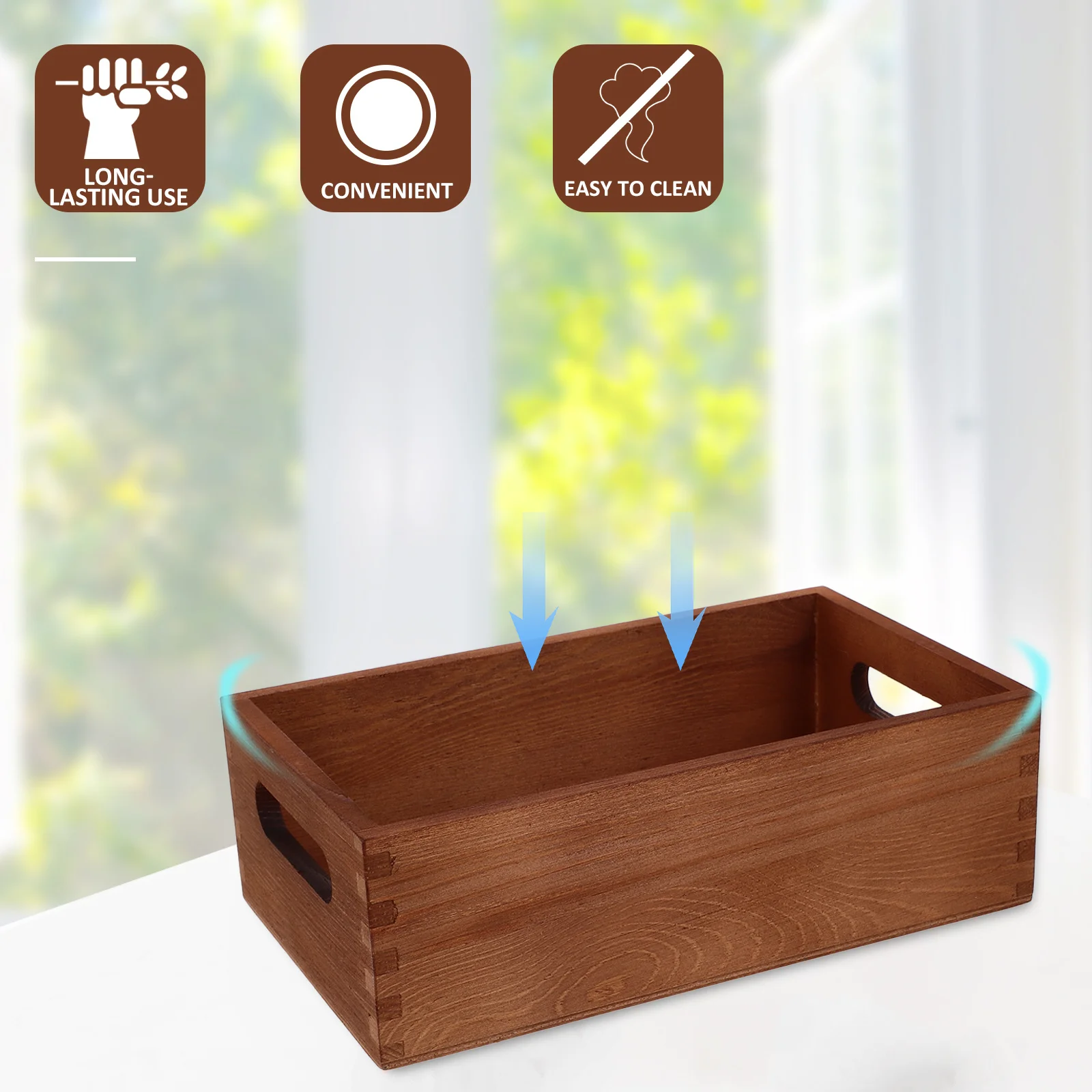 

Wood Crate Organizer Bin Sundries Storage Box Simple Stylish Design Wood Material Office Home Use Crate Box