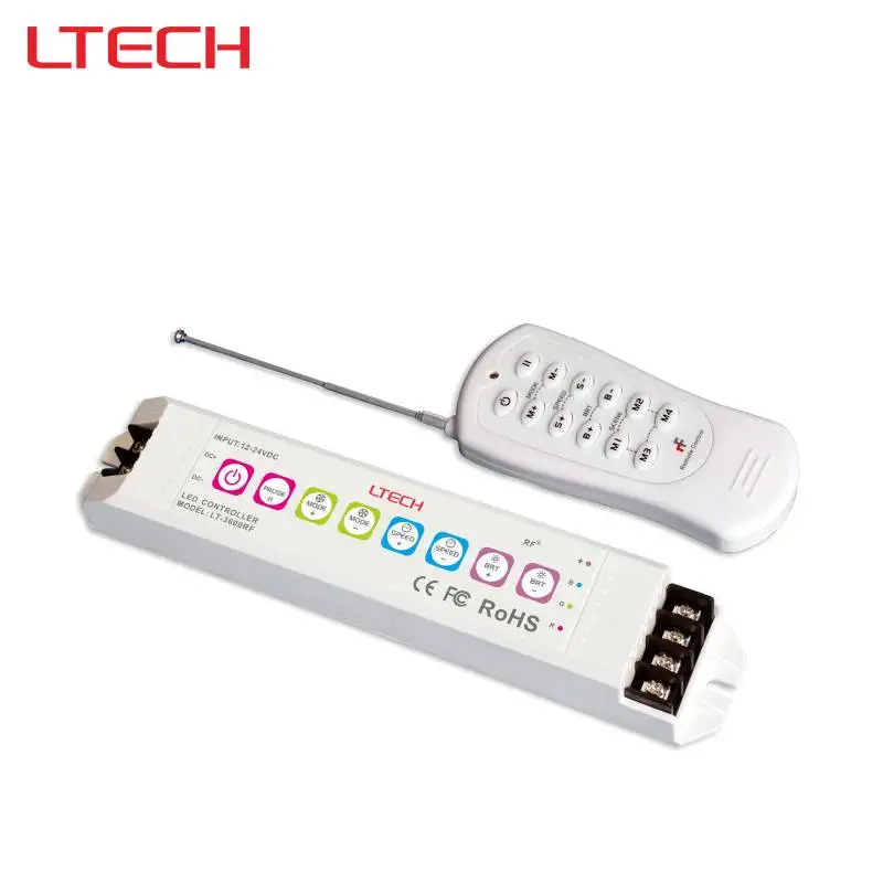LTECH LED RGB Controller-Multifunctional Constant-Voltage Controller with 8 Touch-Sensitive Buttons and 32 Lighting Modes