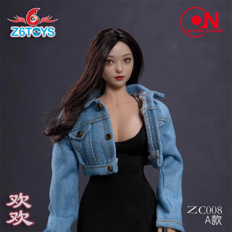 Z6TOYS ZC008 1/6 Young Girl Huanhuan Head Sculpt with Movable Eyes Model Fit 12'' TBL Pale Female Soldier Action Figure Body