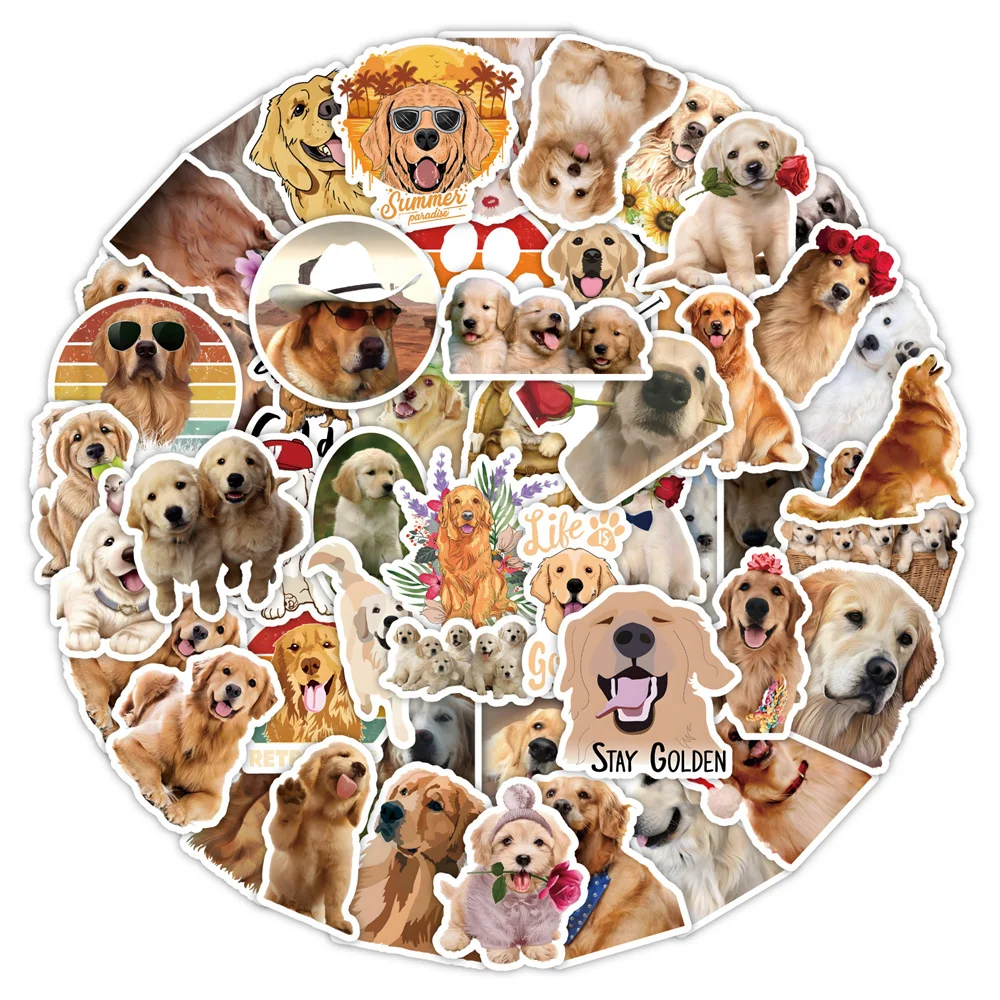 10/30/50PCS Cartoon Cute Animal Golden Retriever Dog Personality Graffiti Creative Sticker DIY Laptop Bike Waterproof  Wholesale