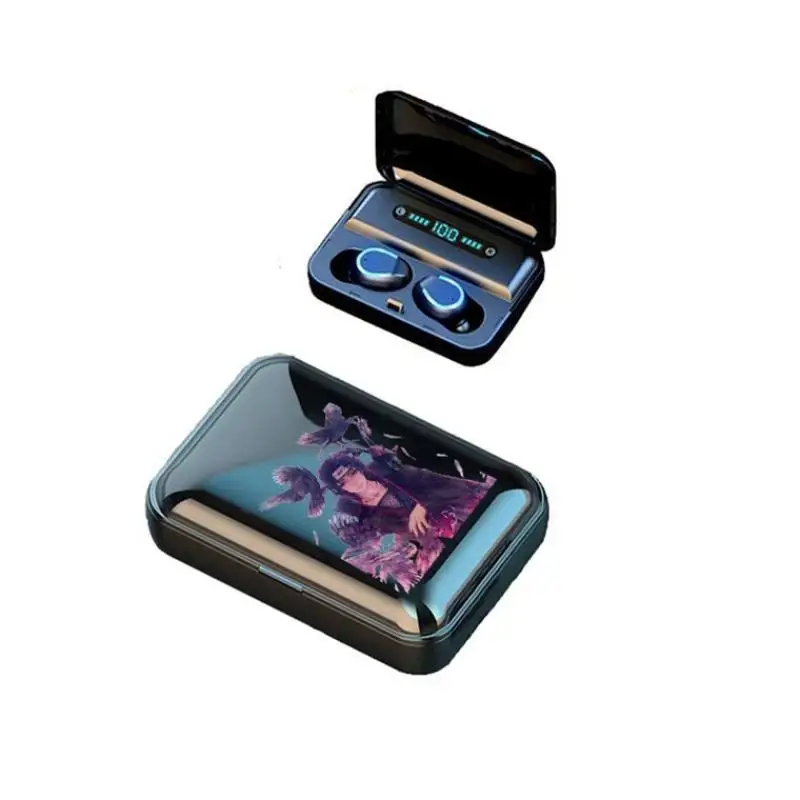 나루토 이어폰 무선 블루투스 고화질 스포츠 이어폰 충전 케이스 Uchiha Sasuke 만화 휴일 선물 이어폰