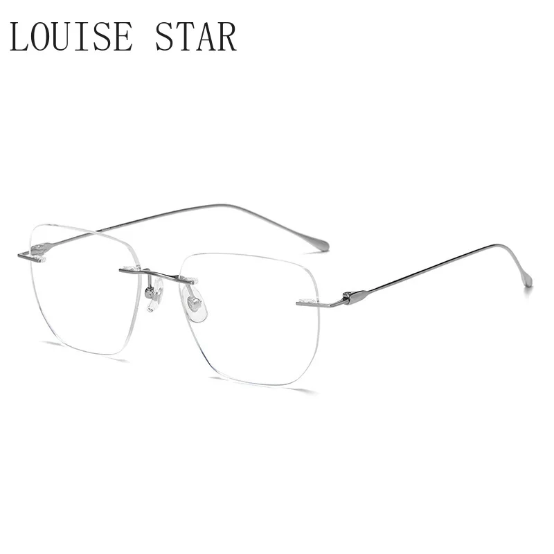 Glasses Titanium Frame Frameless Large Frame Business Optical Glasses Frame Comfortable and Fashionable Prescription Glasses