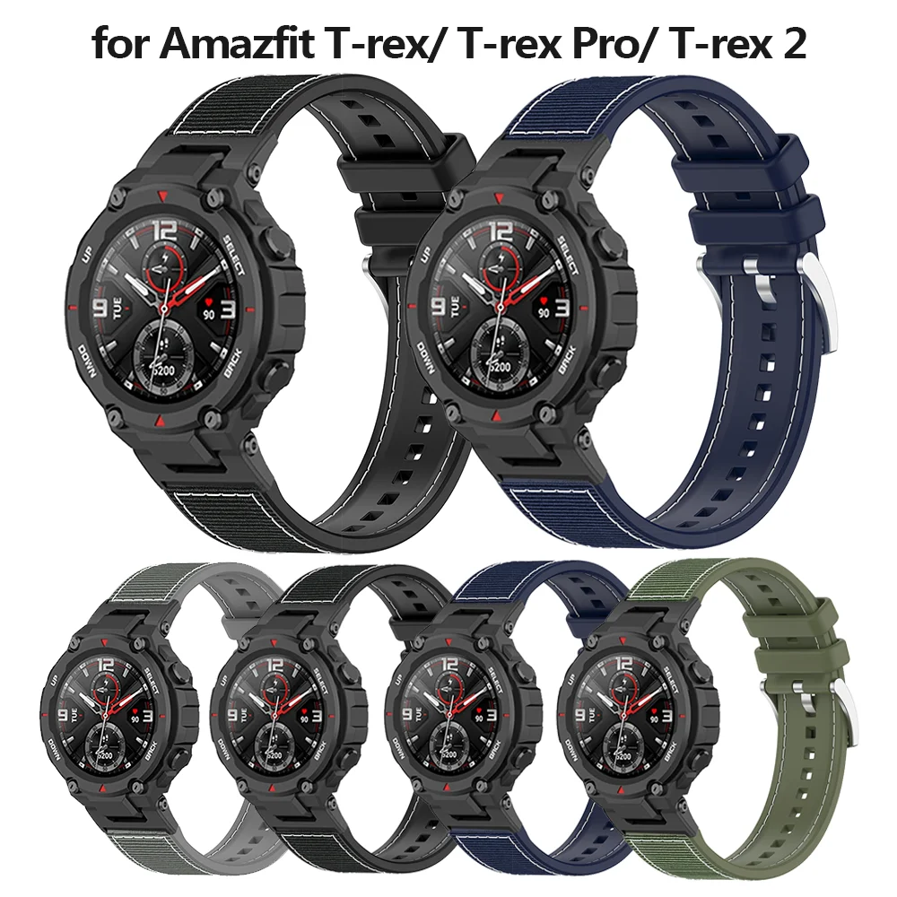 Silicone woven strap for Amazfit T-rex / T-rex Pro Smart Watch Bracelet Wristband for Huami Amazfit T-rex 2 Band Accessories