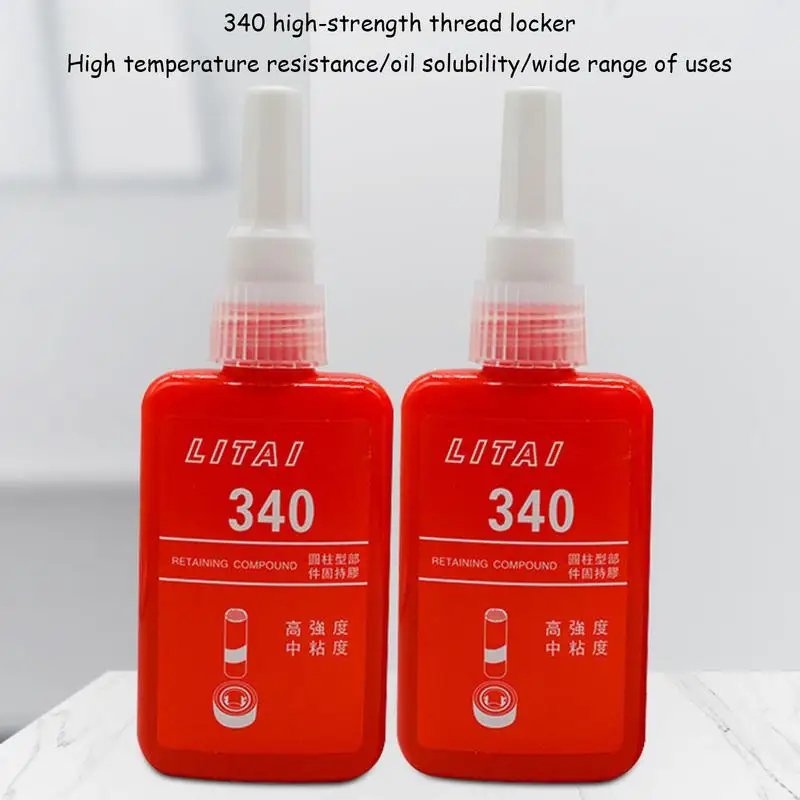 Red Locktight 50ml bulloni portatili Lock Tight Threadlocker polimerizzazione anaerobica colla metallica filettatura bloccaggio Compound Metal Threadlocke